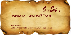 Oszwald Szofrónia névjegykártya